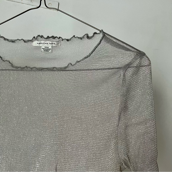 Sheer silver sparkling top - Picture 2 of 6